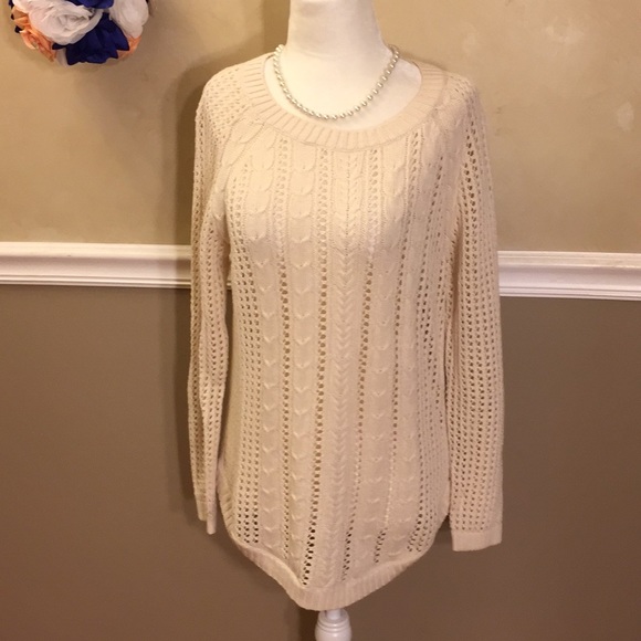 JEANNE PIERRE Sweaters - Jeanne Pierre open knit round hem sweater